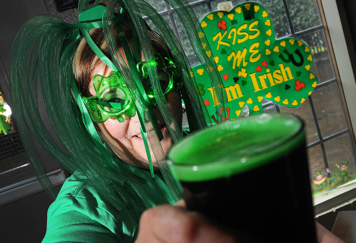 Rebecca Hope, chef at The Jolly Coachman in Pitt Meadows, sports her green in preparation for St. Patrick’s Day on Friday. (Maple Ridge News)