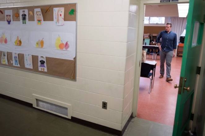 Teacher Brent Mansfield is seen in his classroom at Lord Roberts Elementary School in Vancouver, B.C., on Wednesday December 6, 2017. (THE CANADIAN PRESS/Darryl Dyck)