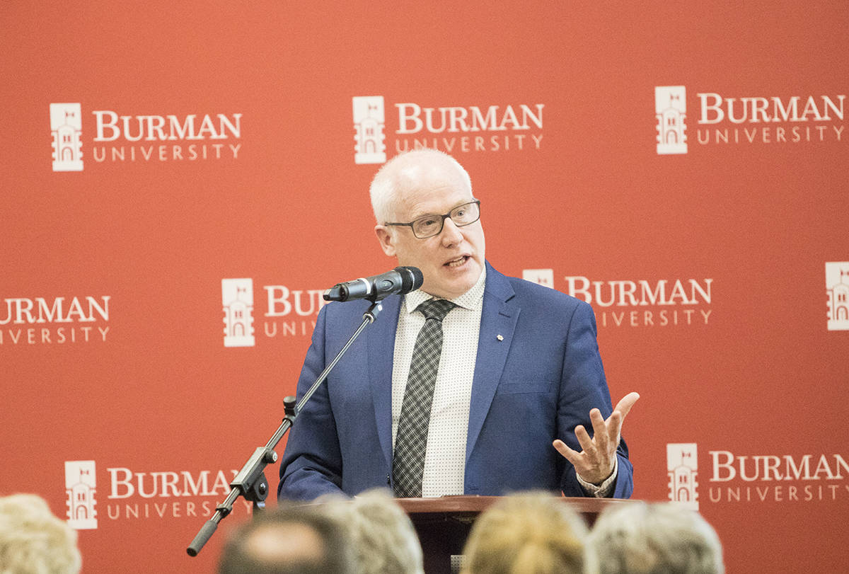 LECTURE SERIES - Secretary-General of Amnesty International Canada Alex Neve spoke at Burman University’s Herr Lecture Series about the global refugee crisis. Todd Colin Vaughan/Lacombe Express