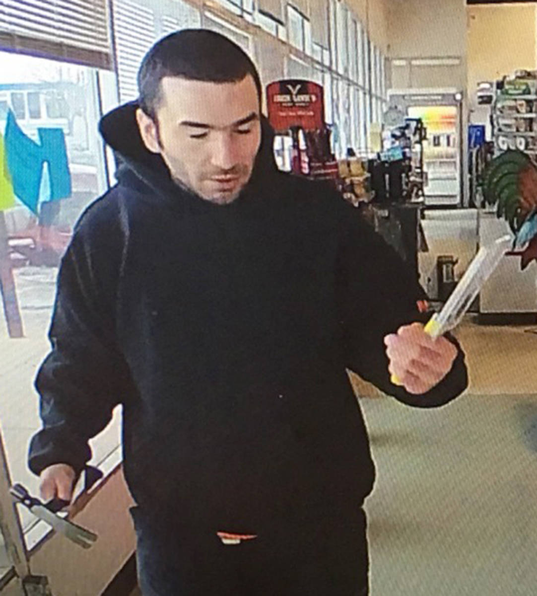 Ponoka RCMP are looking for this man alleged to have taken some items from Main Street Hardware in Ponoka without paying. When asked, the man told the clerk he was ‘borrowing’ the items. RCMP photo
