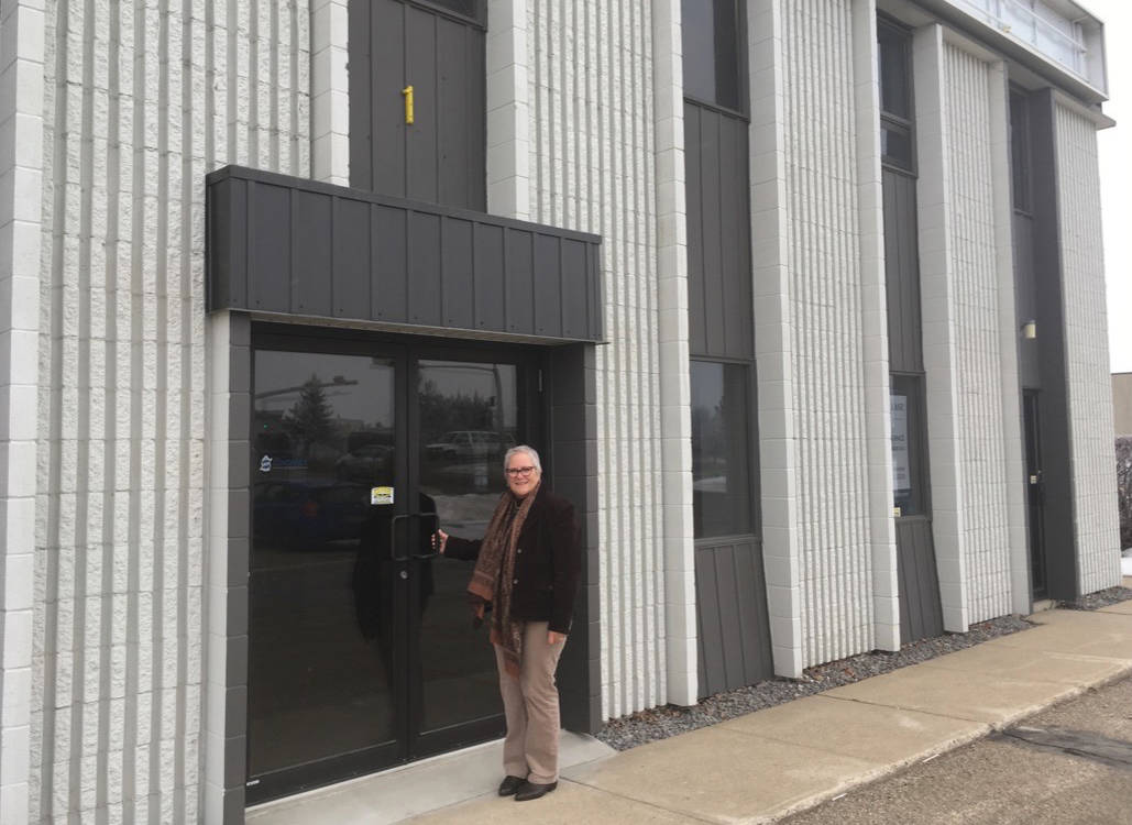 NEW CHAPTER - Dawna Morey, executive director of The Lending Cupboard, stands outside the organization’s new location on the north end. It’s expected to be fully operational by August.                                Mark Weber/Red Deer Express