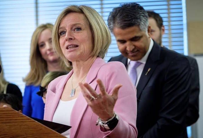 Alberta Premier Rachel Notley speaks at an event announcing new schools in Calgary, Alta., Friday, March 23, 2018.THE CANADIAN PRESS/Jeff McIntosh
