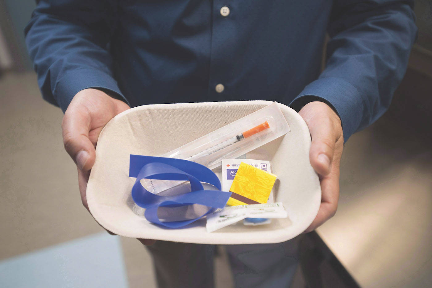 A supervised drug consumption site has opened in Lethbridge, Alta., after the city recorded more than 54 overdoses in recent weeks, some from what police are calling a potent batch of a dangerous street opioid. A injection kit is seen inside the newly opened Fraser Health supervised consumption site is pictured in Surrey, B.C., Tuesday, June 6, 2017. THE CANADIAN PRESS/Jonathan Hayward