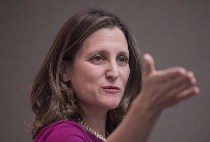 Foreign Affairs Minster Chrystia Freeland says the diplomats have been declared “person non grata” by the Russian government. (Canadian Press)