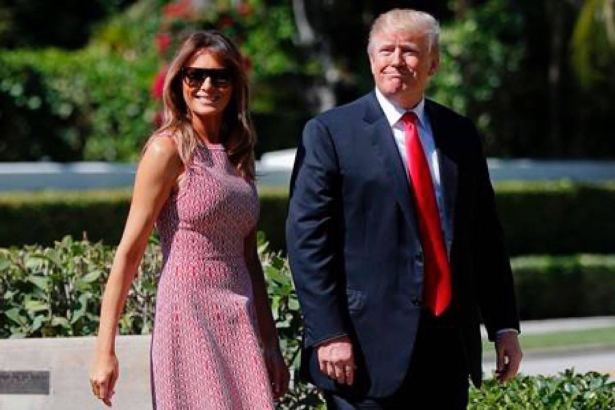 President Donald Trump and first lady Melania Trump arrive for Easter services at Episcopal Church of Bethesda-by-the-Sea in Palm Beach, Fla., Sunday, April 1, 2018. (APablo Martinez Monsivais/AP)