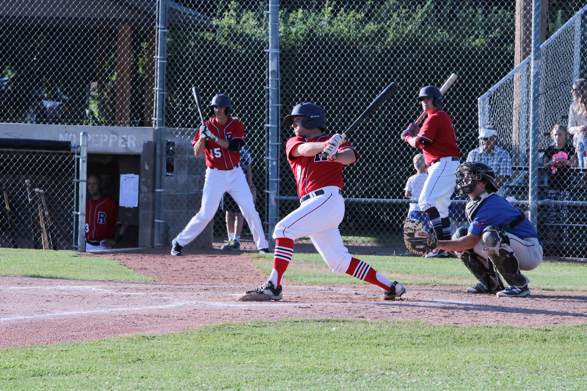 BASEBALL ACADEMY - Jason Chatwood, seen here hitting for the Red Deer Riggers, will take over as lead teacher at St. Joseph High School’s new baseball academy.                                file photo