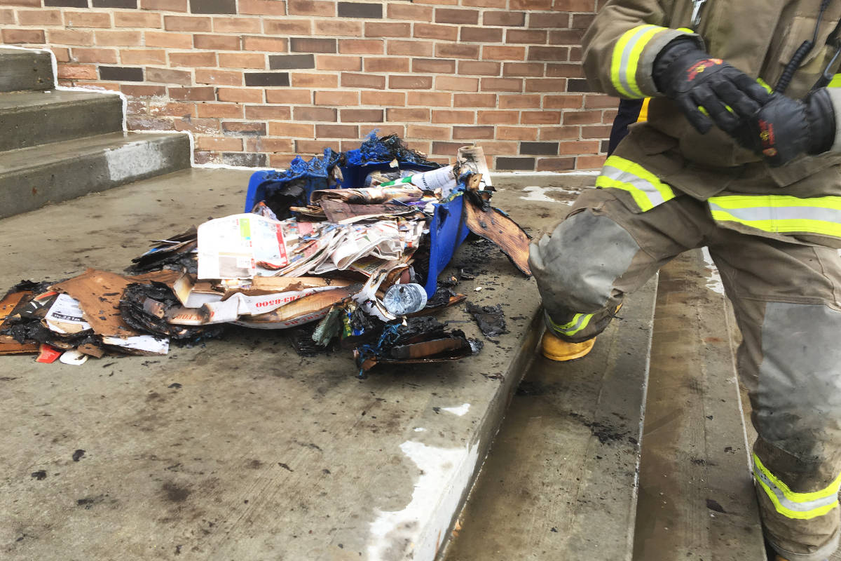 Ponoka RCMP are investigating a small fire that occurred at the Ponoka Provincial Building around lunch time on Wednesday. Members of the Ponoka County East District Fire Department was on scene to inspect and help with clean up. Photo by Jeffrey Heyden-Kaye