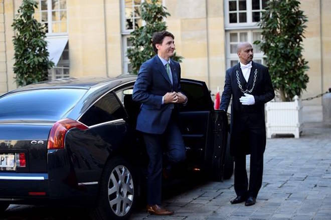 Prime Minister Justin Trudeau arrives to meet with Prime Minister of France Edouard Philippe in Paris, France on Tuesday, April 17, 2018. THE CANADIAN PRESS/Sean Kilpatrick