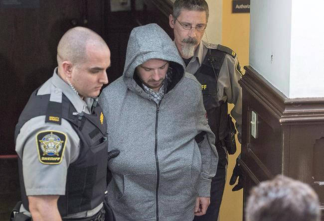 Nicholas Butcher arrives at provincial court in Halifax on Tuesday, April 12, 2016. (Andrew Vaughan/The Canadian Press)