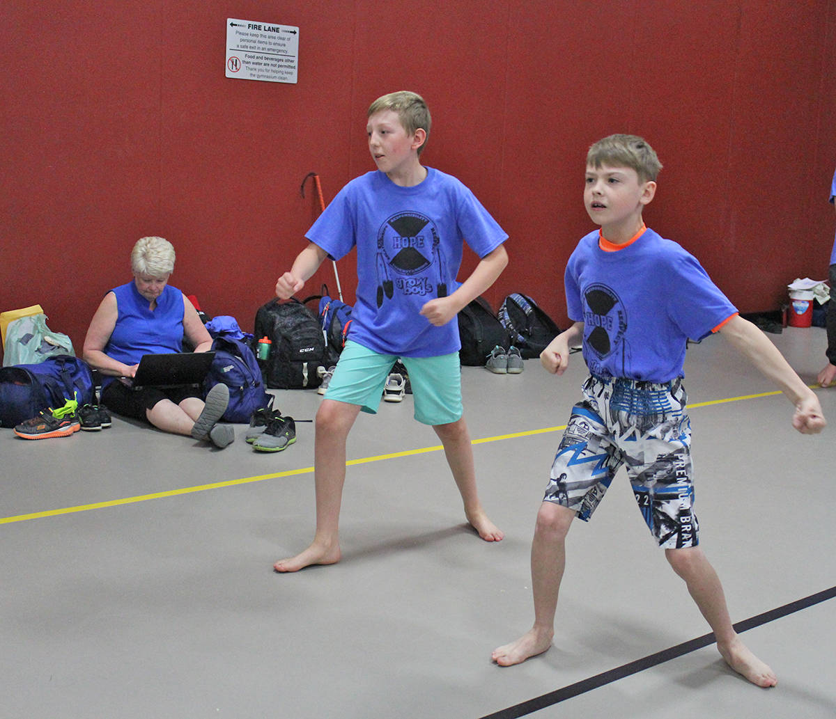 GROWING BOYS - Grade 5 students Kaleb Larouche and Spencer Boisvert took part in the annual Grow Boys event at the G.H. Dawe Community Centre. Carlie Connolly/Red Deer Express