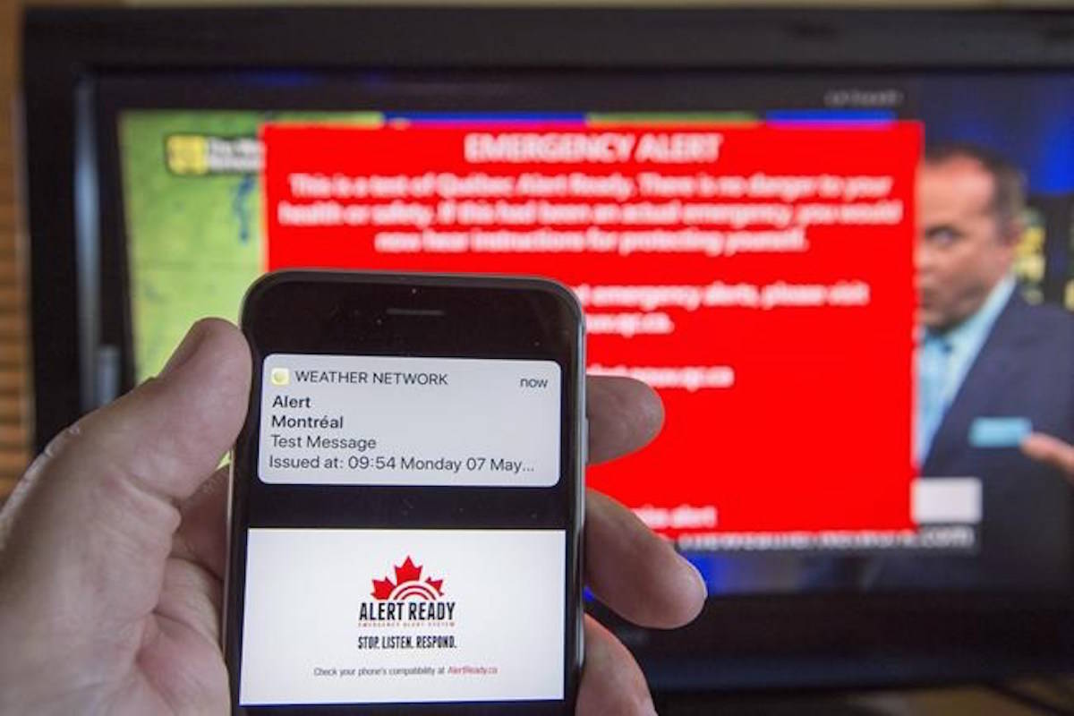 The technology exists to fix some of the design flaws in Canada’s mobile emergency alert system that was tested last week for an Amber Alert issued in Ontario, some experts say. A smartphone and a television receive visual and audio alerts to test Alert Ready, a national public alert system, in Montreal on Monday, May 7, 2018.THE CANADIAN PRESS/Ryan Remiorz