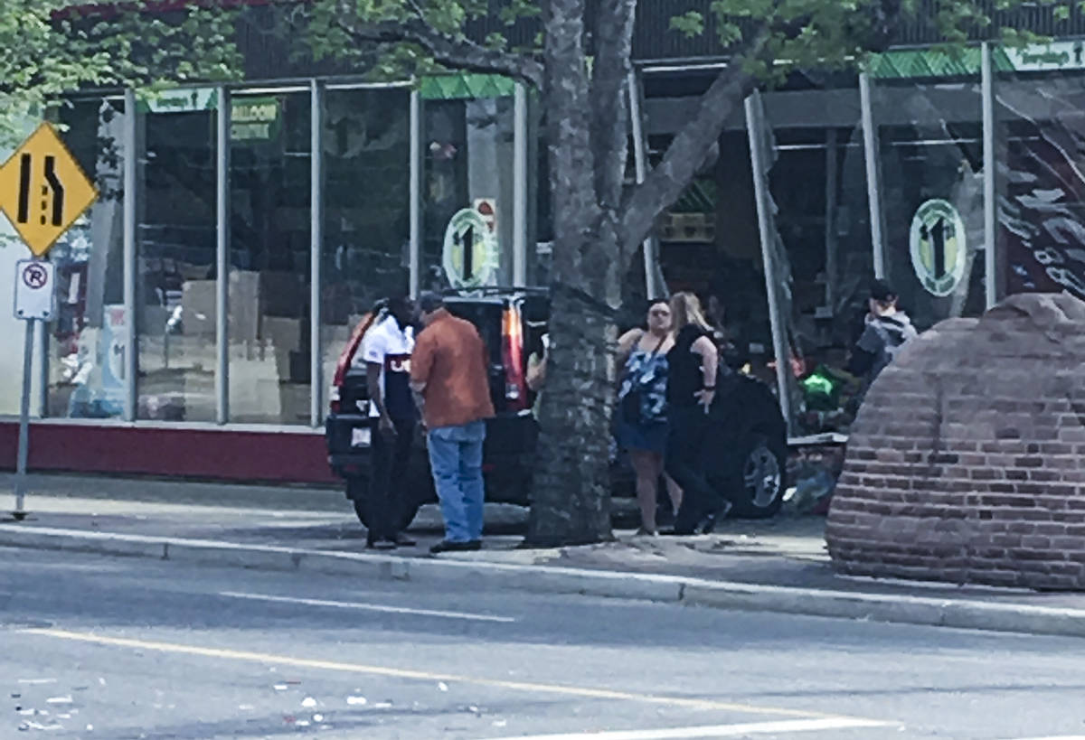 Vehicle crashes into downtown dollar store