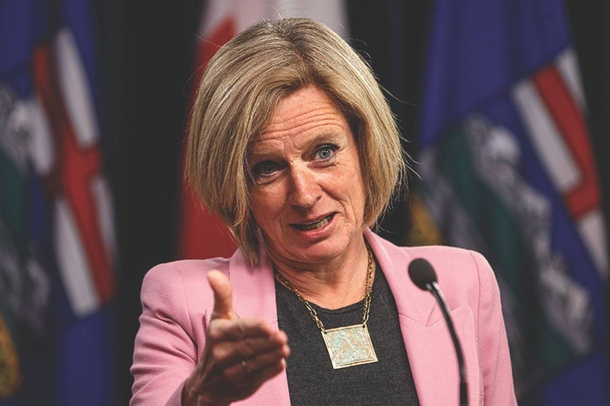 Alberta Premier Rachel Notley updates reporters on the progress of the Kinder Morgan pipeline in Edmonton on Wednesday, May 16, 2018.THE CANADIAN PRESS/Jason Franson