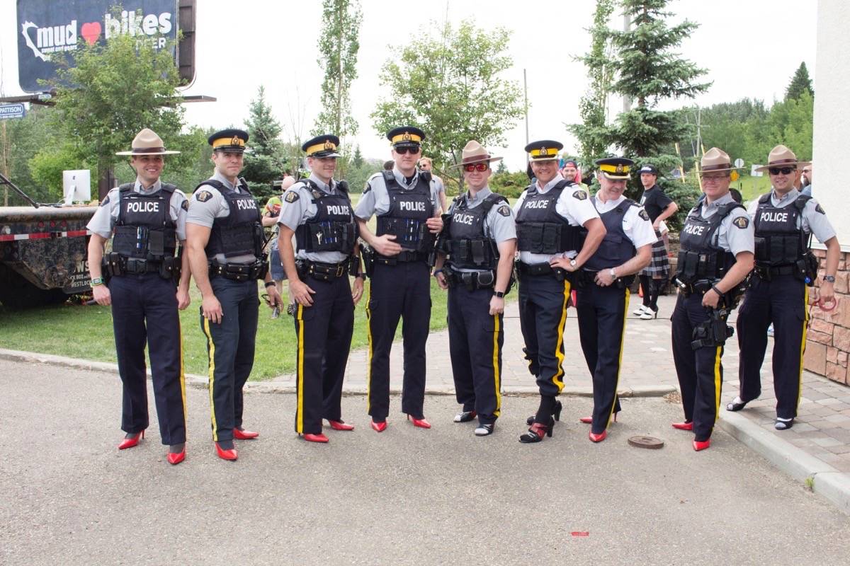 SUPPORT - Members of the Red Deer RCMP showed their support last year for the annual Walk A Mile In Her Shoes hosted by the Central Alberta Women’s Outreach Society. file photo