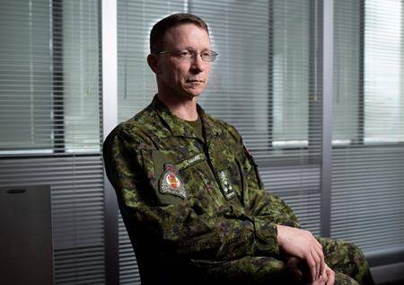 Four cadets from the Royal Military College in Saint-Jean, Que., have been accused of desecrating a Koran with bacon and bodily fluids during the Easter long weekend, The Canadian Press has learned. Lt.-Gen. Charles Lamarre is photographed in Ottawa on Friday, May 25, 2018. THE CANADIAN PRESS/Justin Tang