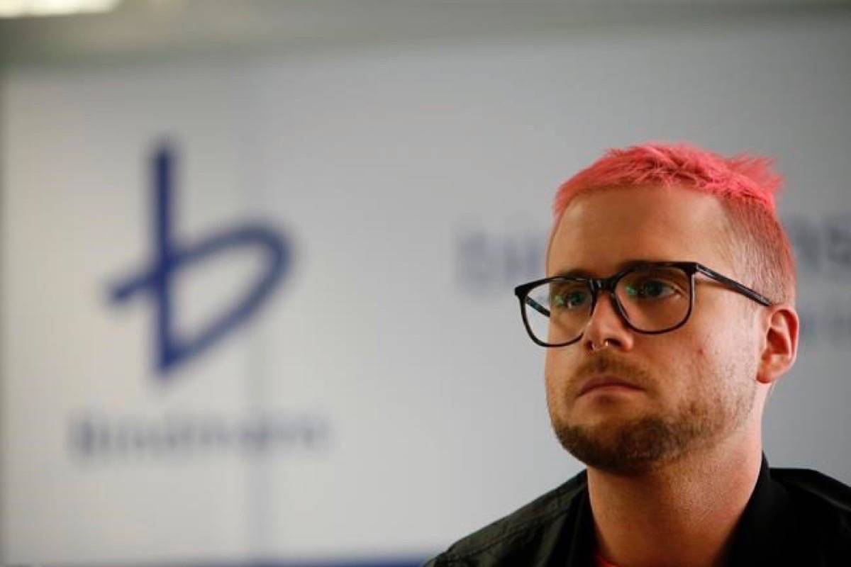 Whistleblower Christopher Wylie who alleges that the campaign for Britain to leave the EU cheated in the referendum in 2016, speaking at a lawyers office to the media in London, Monday, March 26, 2018. Chris Wylie’s claims center around the official Vote Leave campaign and its links to a group called BeLeave, which it helped fund. The links allegedly allowed the campaign to bypass spending rules. (Alastair Grant/AP Photo)