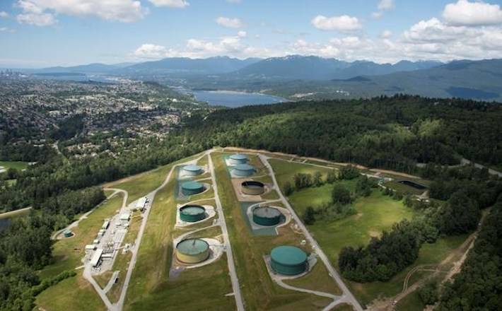 A aerial view of Kinder Morgan’s Trans Mountain tank farm is pictured in Burnaby, B.C., is shown on Tuesday, May 29, 2018. THE CANADIAN PRESS Jonathan Hayward