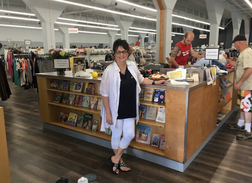 NEW VENTURE - Manager Deborah Fehr stands in the reNew Thrift Store, which is hosting a grand opening celebration June 9th.                                Mark Weber/Red Deer Express