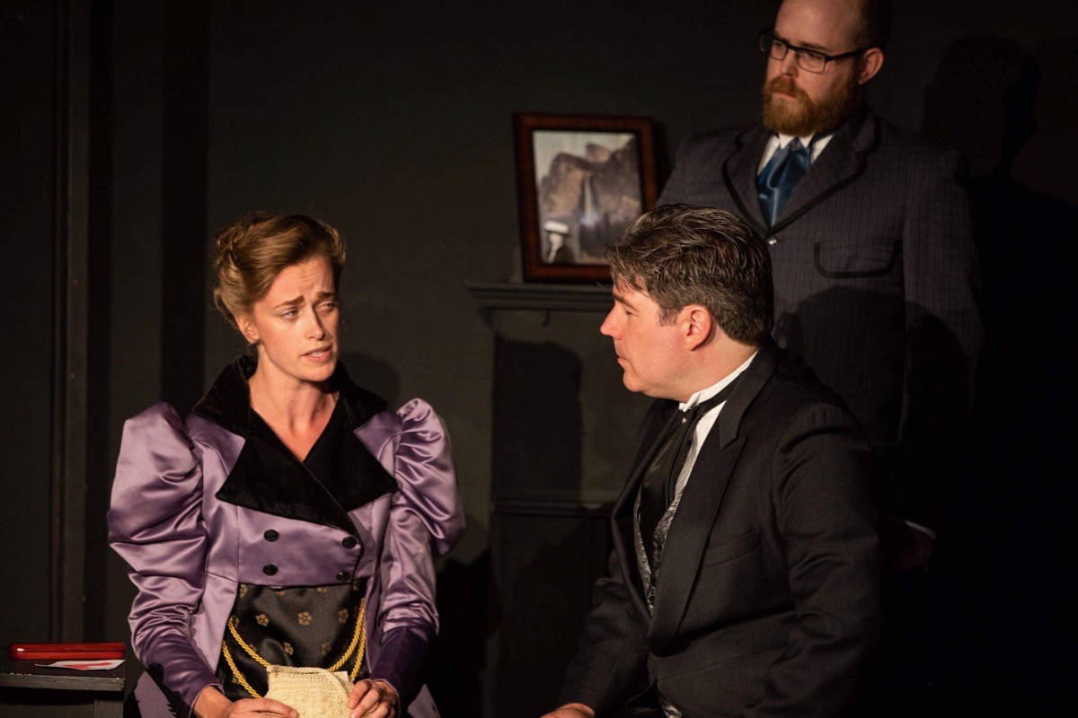 CLASSIC STORY - Julia van Dam, Jason Steele and Paul Sutherland star in the latest installment of the ongoing Sherlock Holmes series The Sign of Four, currently being staged at the Nickle Studio.                                David Dinan photo