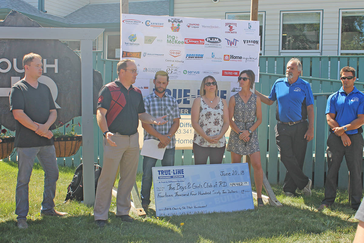 DONATION - True-Line Homes presented $14,462 to Boys and Girls Club of Red Deer and District. photo submitted