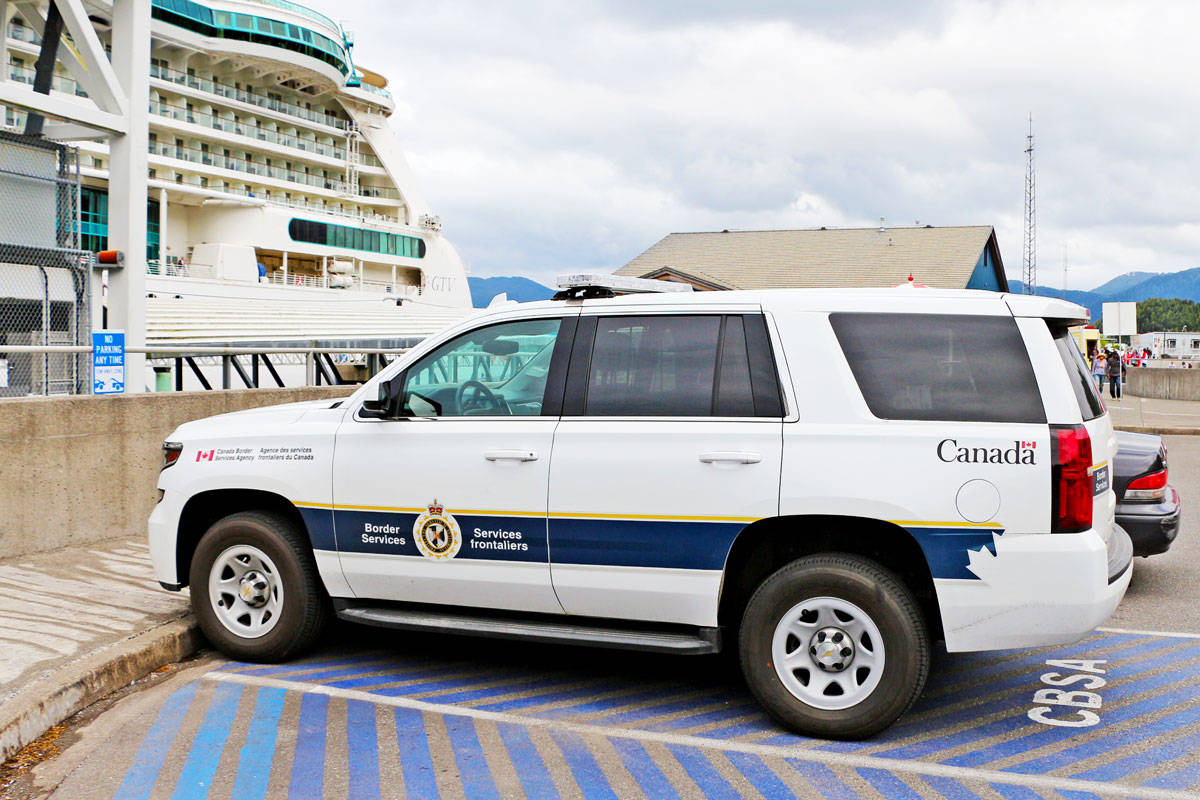 A Prince Rupert border guard on duty for a cruise ship arrival. (Shannon Lough / The Northern View)