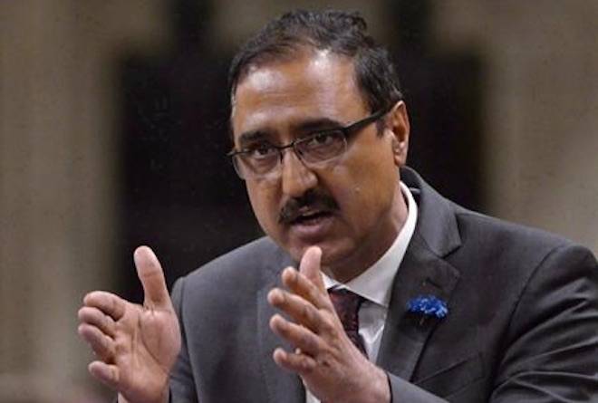 Minister of Infrastructure and Communities Amarjeet Sohi responds to a question during question period in the House of Commons on Parliament Hill in Ottawa on Wednesday, May 31, 2017. A new agreement between Ottawa and B.C. will see the federal government spend $4.1 billion on infrastructure in the province over the next decade. THE CANADIAN PRESS/Adrian Wyld