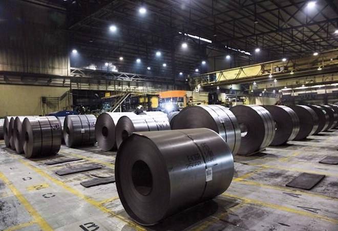 Rolls of coiled steel are seen at Canadian steel producer Dofasco in Hamilton Ont., Tuesday, March 13, 2018. THE CANADIAN PRESS/Tara Walton