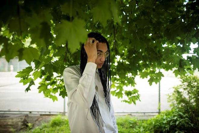 Noah Brown, a grade 12 student from Etobicoke School of the Arts poses for a photo at Sorauren Park in Toronto on Thursday, June 28, 2018. THE CANADIAN PRESS/ Tijana Martin