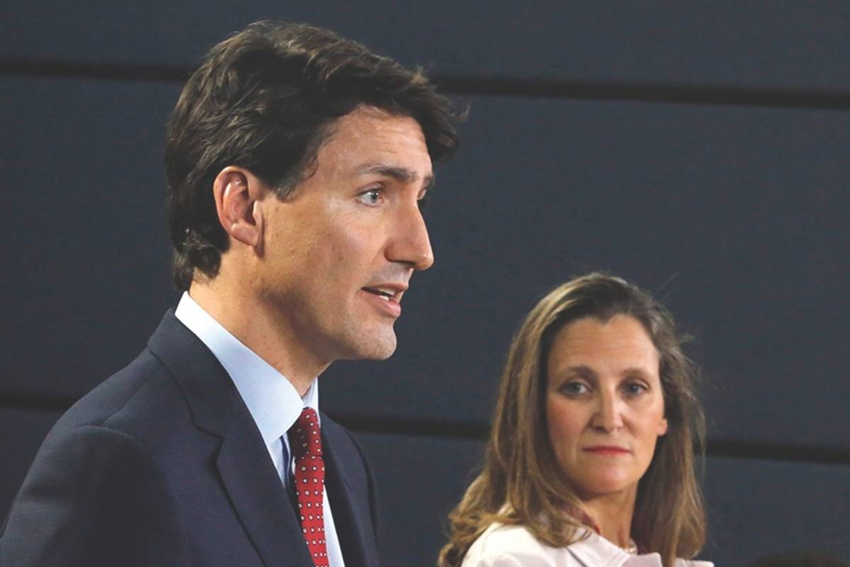 Prime Minister Justin Trudeau and Foreign Affairs Minister Chrystia Freeland speak at a press conference in Ottawa on Thursday, May 31, 2018. .THE CANADIAN PRESS/ Patrick Doyle