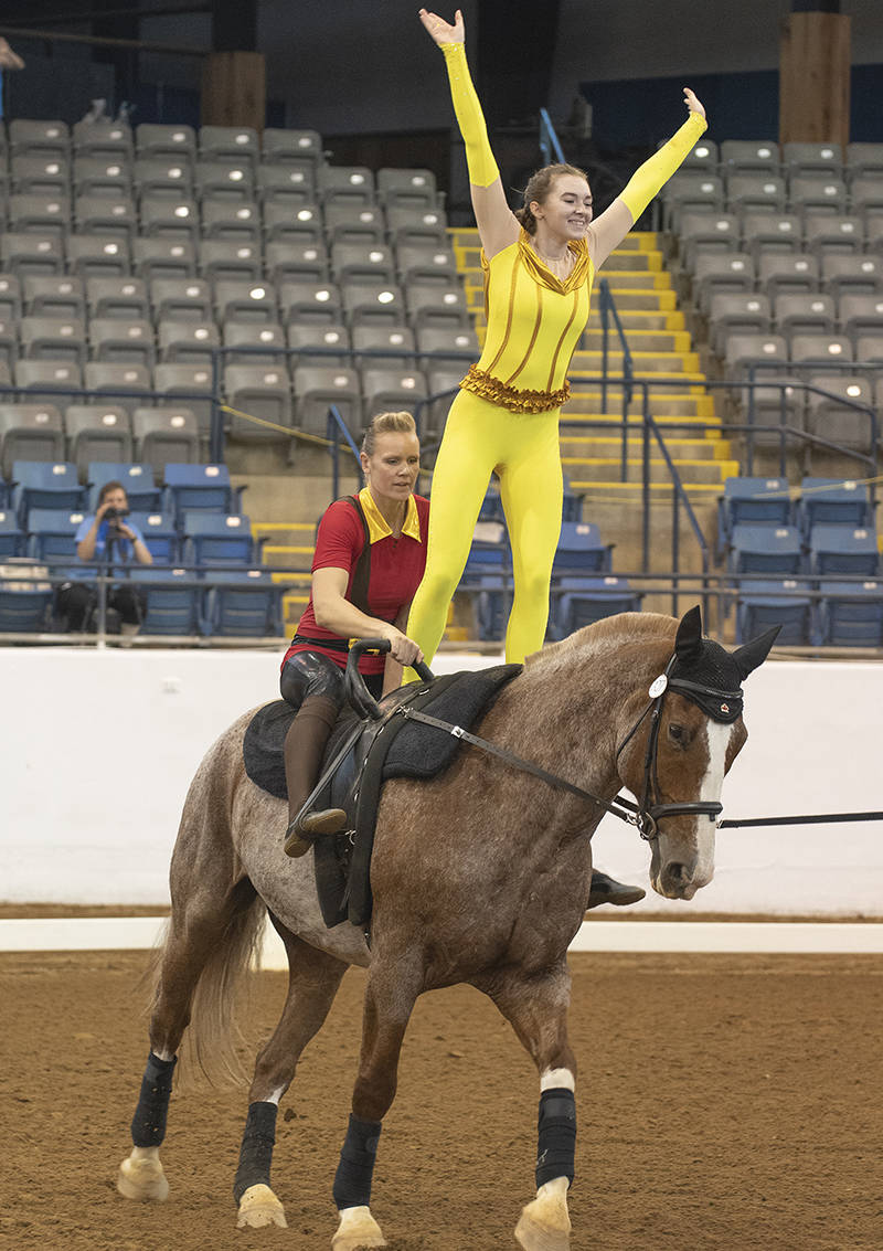 BALANCE - Avery Malone of Innisfail is preparing for the 2018 Canadian Nationals/World Equestrian Games Qualifier July 13th-15th at the Calnash Ag. Event Centre in Ponoka. Alex Thomas / AThomas Photo