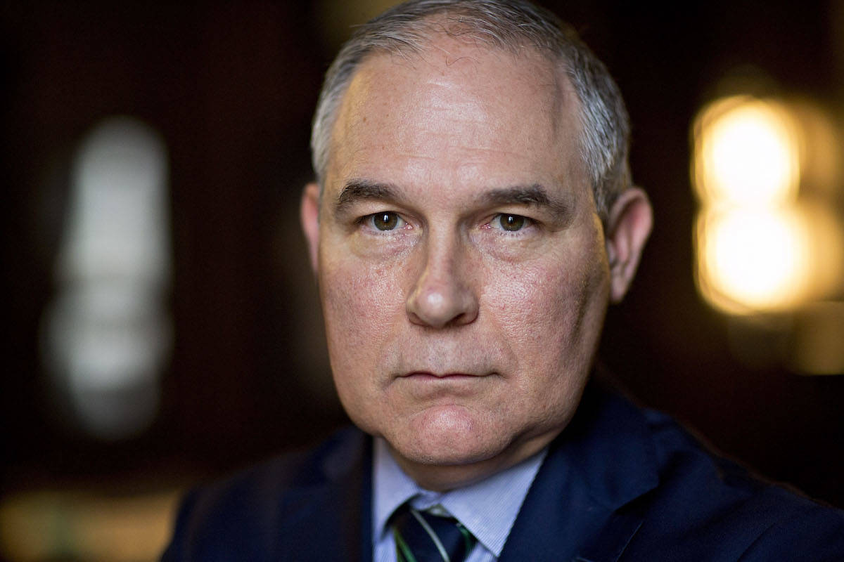 EPA Administrator Scott Pruitt in his office at the EPA headquarters in Washington on Oct. 25, 2017. Bloomberg photo by Andrew Harrer.