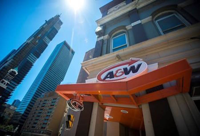An A&W Restaurant in Toronto is photographed on Monday, July 9, 2018. THE CANADIAN PRESS/ Tijana Martin