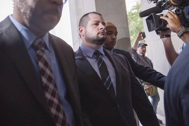 Constable James Forcillo arrives at a Toronto courthouse on July 28, 2016 to be sentenced for the attempted murder of 18-year-old Sammy Yatim in 2013. THE CANADIAN PRESS/Michelle Siu