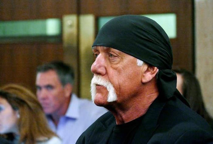FILE - In this May 25, 2016 file photo, Hulk Hogan, whose real name is Terry Bollea, appears in court in St. Petersburg, Fla. (Scott Keeler/The Tampa Bay Times via AP, Pool, File)
