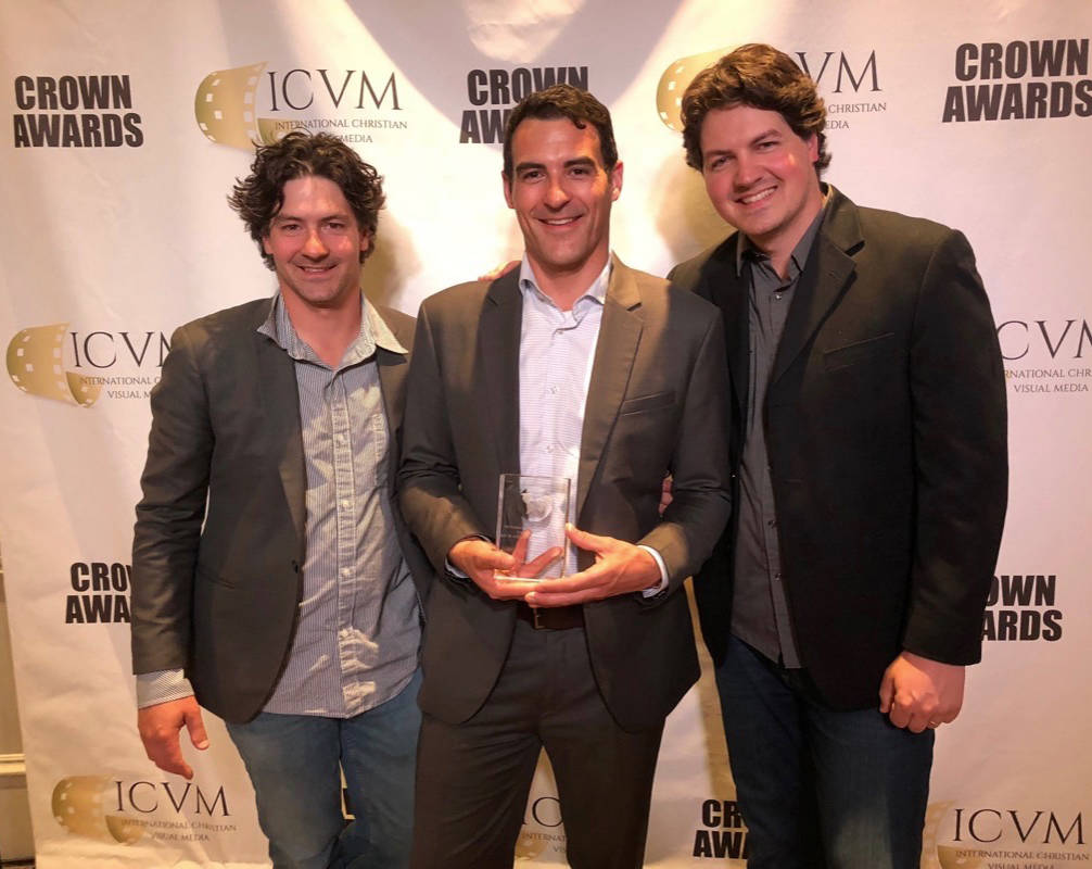 Unveil Studios, the studio behind the locally-produced film She Has A Name, took home two awards at the Crown Awards last month. Studio owners Andrew Kooman, Matthew Kooman and Daniel Kooman were onhand to receive the honours in Nashville at the International Christian Visual Media Film and Media Conference.                                photo submitted
