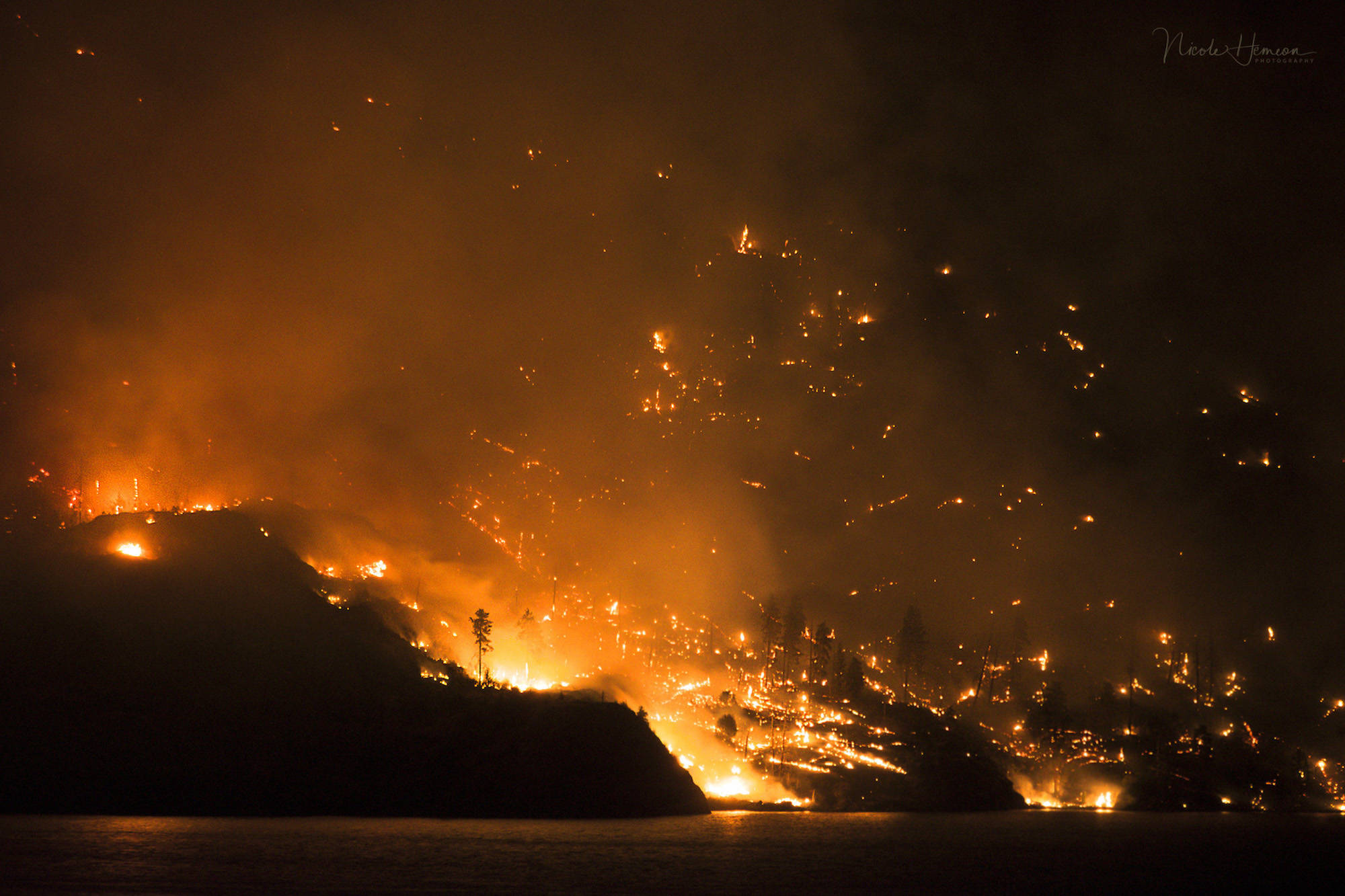 A picture of the Goode Creek wildfire south of Kelowna, B.C. on Aug. 1, 2018. Image contributed by Nicole Hemeon Photography.