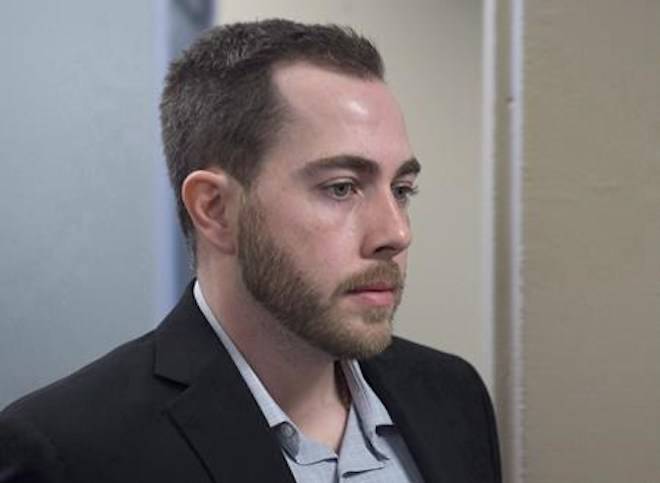 Christopher Garnier, charged with second-degree murder in the death of Truro police officer Const. Catherine Campbell, arrives at Nova Supreme Court in Halifax on Tuesday, Nov. 21, 2017. The Canadian Press/Andrew Vaughan