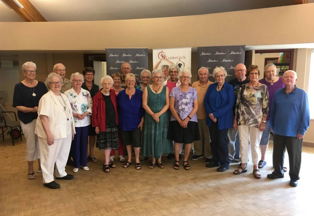 Members of the Tony Connelly Singers were onhand at the Golden Circle recently to celebrate the group’s nomination for a 2018 Minister’s Seniors Service Award.                                Mark Weber/Red Deer Express