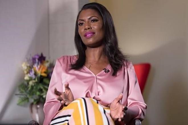 Former White House staffer Omarosa Manigault Newman speaks during an interview with The Associated Press, Tuesday, Aug. 14, 2018, in New York. AP Photo/Mary Altaffer)