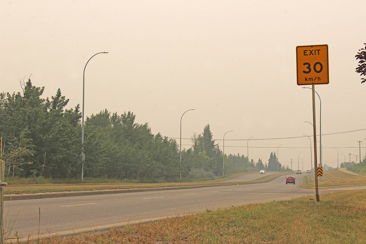 Visibility is smoky driving across the City, with wildfire smoke spreading significantly across the province from B.C.