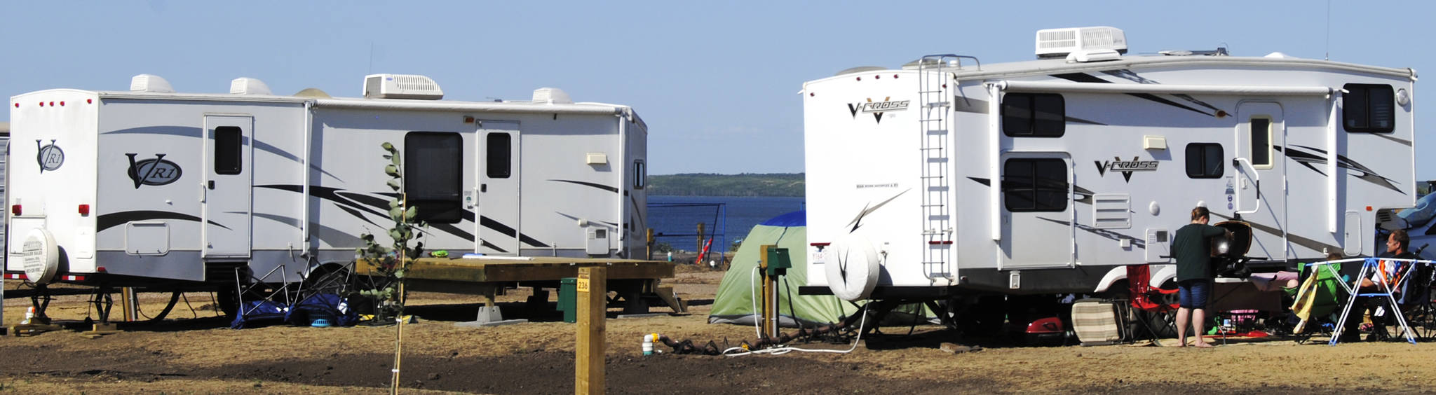 Campers at the Paradise Shores site July 5. (Lisa Joy/Black Press)