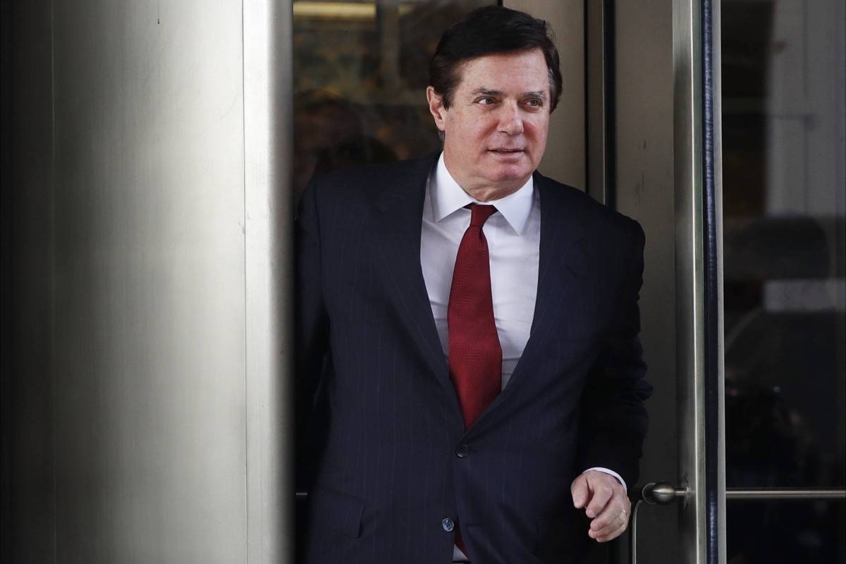 In this Nov. 6, 2017 photo, Paul Manafort, President Donald Trump’s former campaign chairman, leaves the federal courthouse in Washington. Manafort has sued special counsel Robert Mueller saying he exceeded authority in the Russia probe. (AP Photo/Jacquelyn Martin)