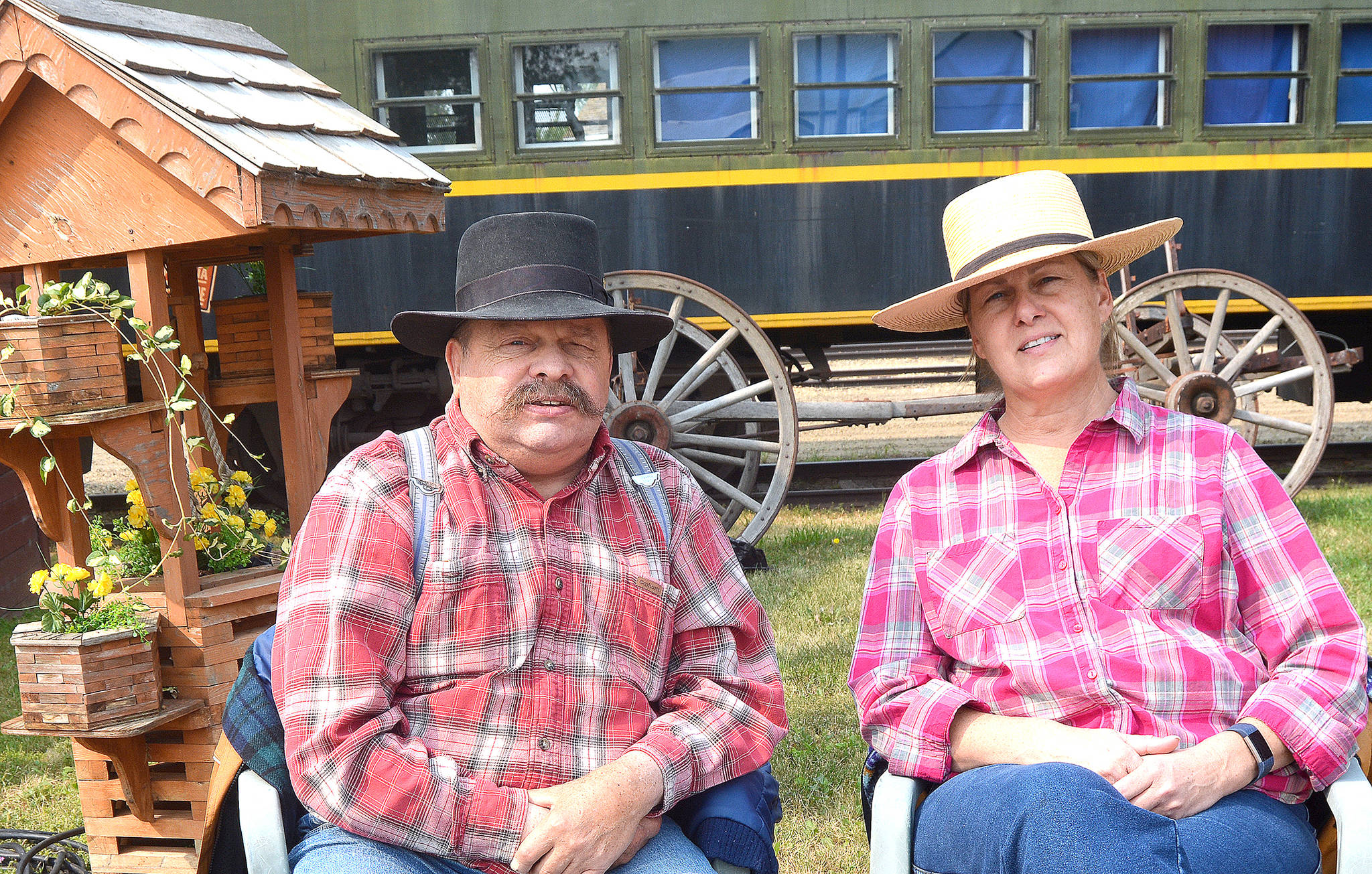 Don and Colleen Wudel from Meeting Lake were on hand at Stettler P & H Elevator Preservation Society’s annual fall supper Aug. 25 to demonstrate how to make rope. (Lisa Joy/Black Press)