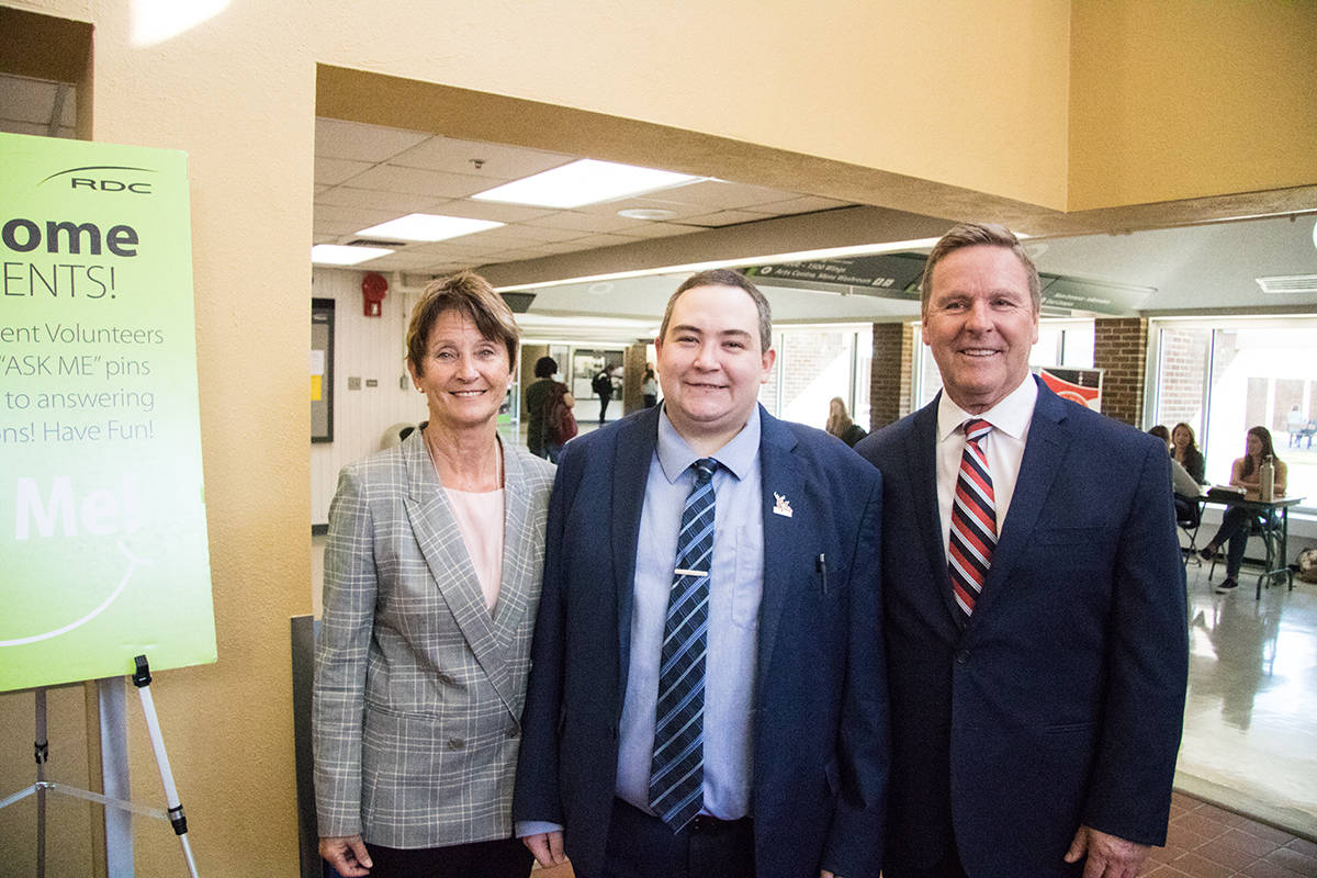 Red Deer College VP Academic Paulette Hanna, Students’ Association President Chaise Combs and RDC President and CEO Joel Ward, were all looking forward to a successful 2018/19 Academic Year on Sept. 5th. Todd Colin Vaughan/Red Deer Express