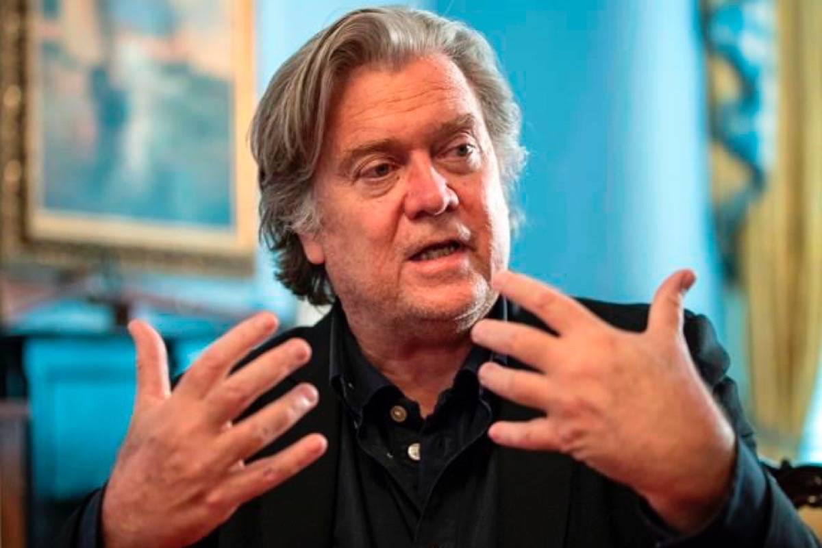 Steve Bannon, President Donald Trump’s former chief strategist, talks about the approaching midterm election during an interview with The Associated Press, Sunday, Aug. 19, 2018, in Washington. Steve Bannon, the controversial former strategist for U.S. President Donald Trump, is set to defend the issue of populism in a debate with conservative commentator David Frum in Toronto this fall. (THE CANADIAN PRESS/AP, J. Scott Applewhite)