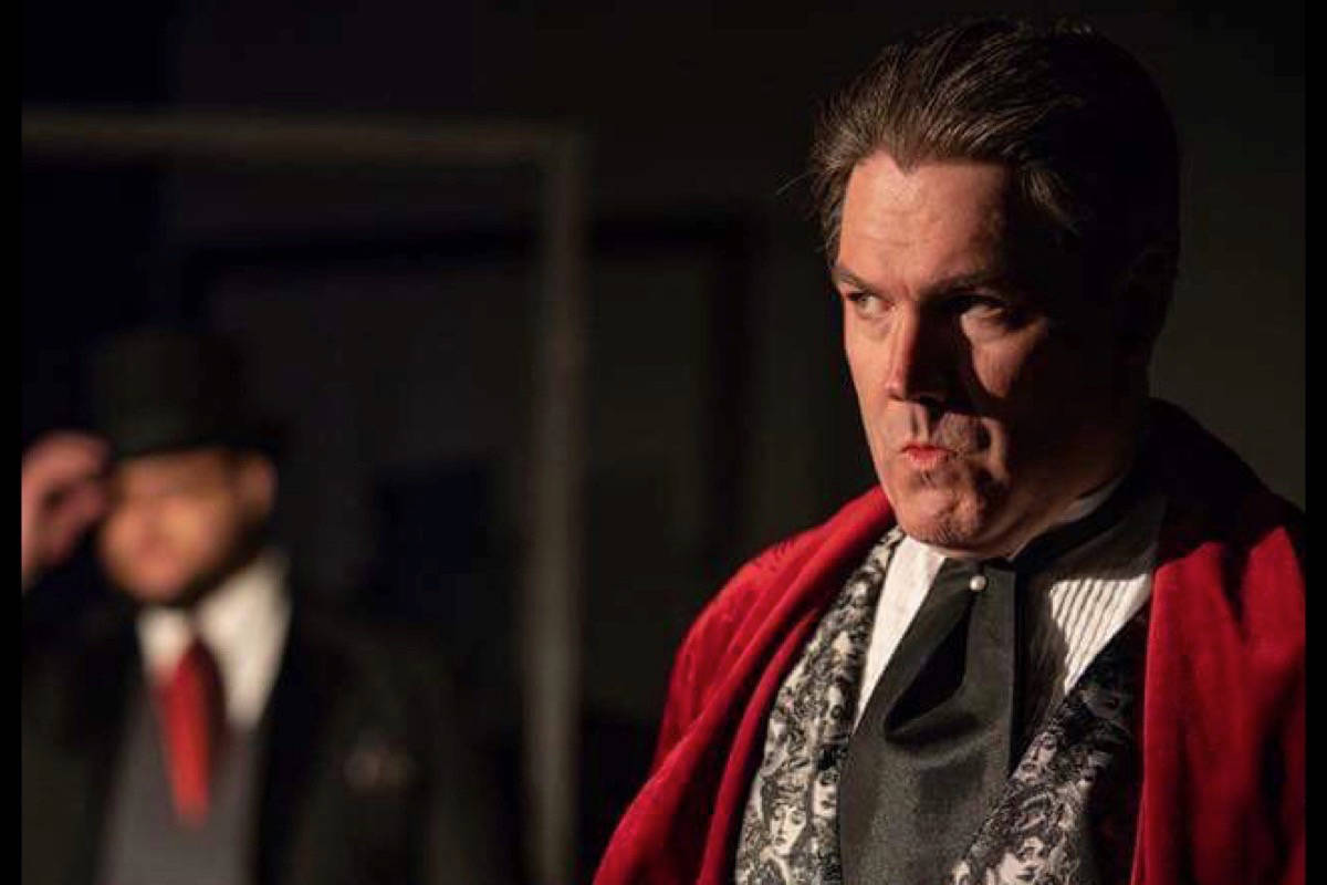 Pictured here is Jason Steele as Sherlock and Lee Weselak at Professor Moriarty in one of the performances of the successful Sherlock Holmes series. The latest installment, The Second Stain, opens Sept. 20th in the Nickle Studio.                                David Dinan photo