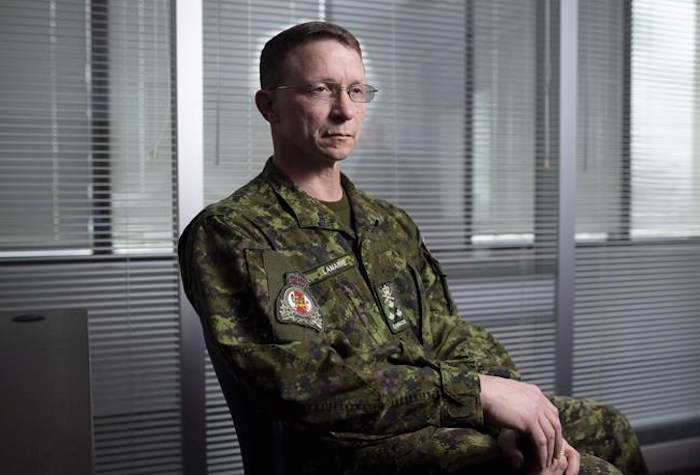 Lt.-Gen. Charles Lamarre is photographed in Ottawa on Friday, May 25, 2018. Lt.-Gen. Charles Lamarre, the military’s chief of personnel, says allies have been closely following with great interest as the military spent a year developing its policy on marijuana-use, which was officially released last week. THE CANADIAN PRESS/Justin Tang