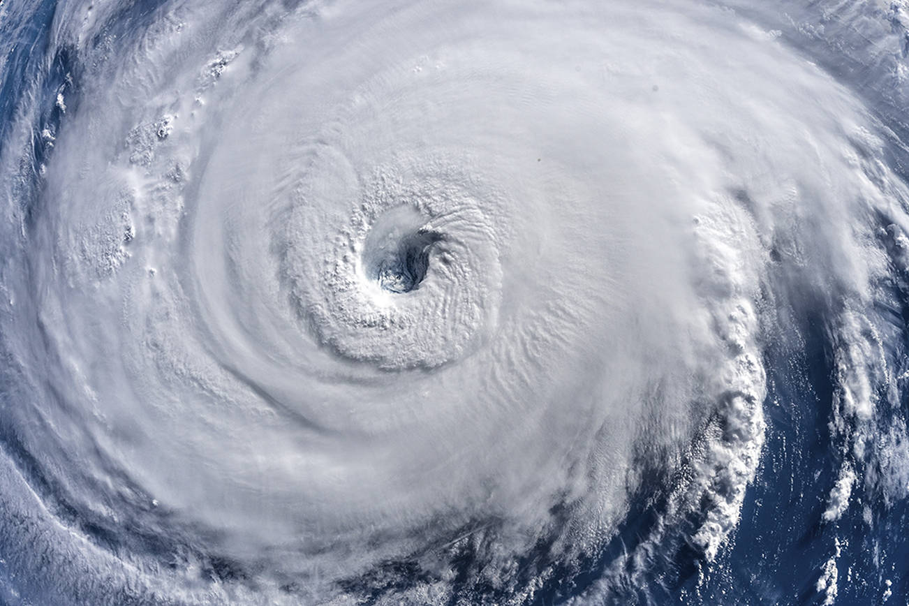 The eye of Hurricane Florence is seen from the International Space Station. (Alexander Gerst/NASA)