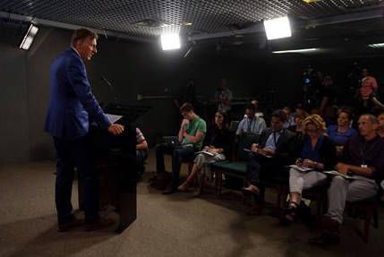 Maxime Bernier announced he was leaving the Conservative party during a news conference in Ottawa, Thursday August 23, 2018. THE CANADIAN PRESS/Adrian Wyld