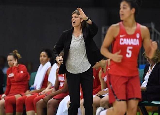 Canada’s head coach Lisa Thomaidis looks on as they play China in the preliminary round of women’s basketball action at the 2016 Olympic Games in Rio de Janeiro, Brazil, on Saturday, Aug. 6, 2016. THE CANADIAN PRESS/Sean Kilpatrick